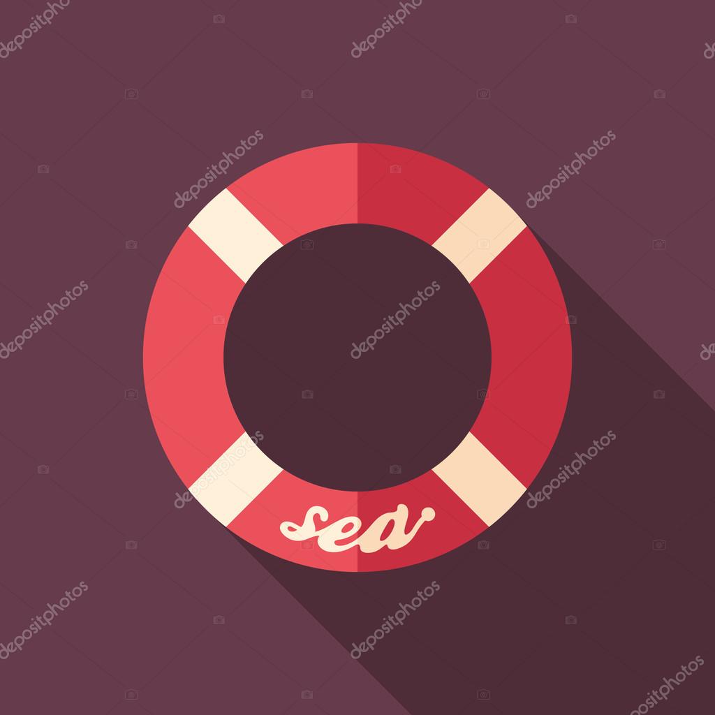 Sun Sea Summer. Colorful flat icon.