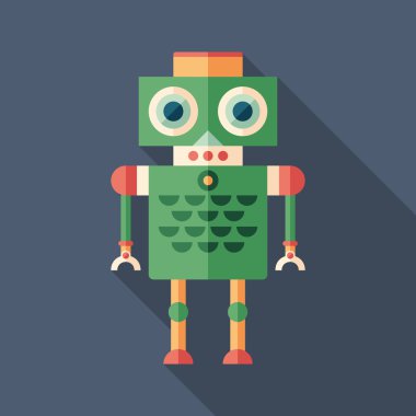 Renkli robot düz kare simgesi