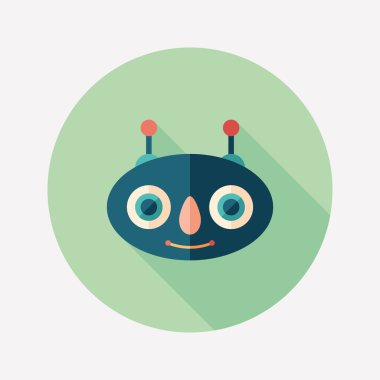 Renkli robot düz yuvarlak simge