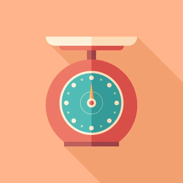 Mutfak terazisi düz uzun gölgeler ile kare simgesi.