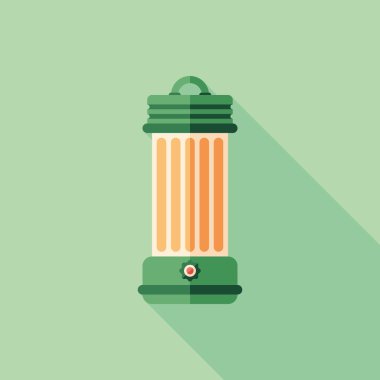 Gaz lambası düz uzun gölgeler ile kare simgesi.