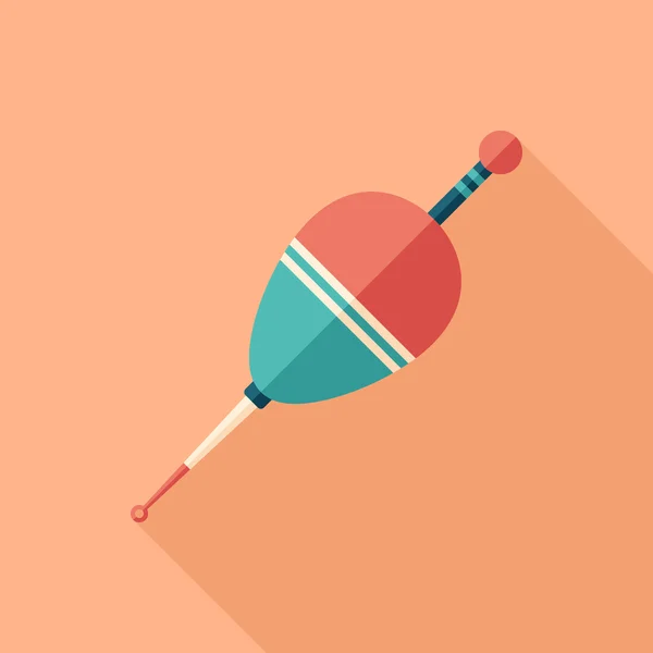 Fishing float flat square icon with long shadows. — Stock vektor