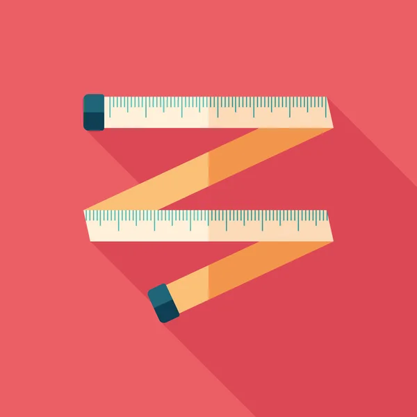 Renkli şerit metre düz uzun gölgeler ile kare simgesi.