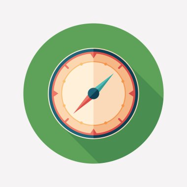 Mariner's pusula düz yuvarlak uzun gölgeler simgesiyle.