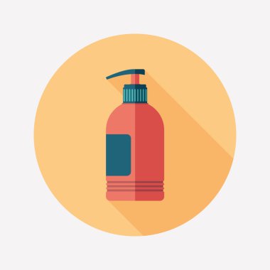 Sıvı sabun düz yuvarlak uzun gölgeler simgesiyle.