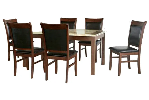 Yemek Masası Beyaz Arka Planda Izole Sandalyeler Lüks Modern Yemek — Stok fotoğraf