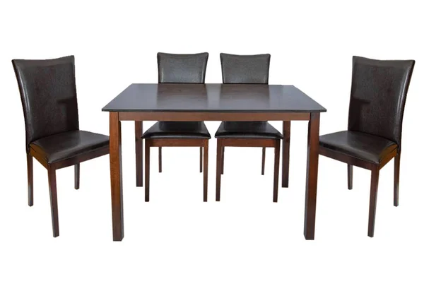 Mesa Jantar Cadeiras Isoladas Sobre Fundo Branco Luxo Modernos Conjuntos — Fotografia de Stock