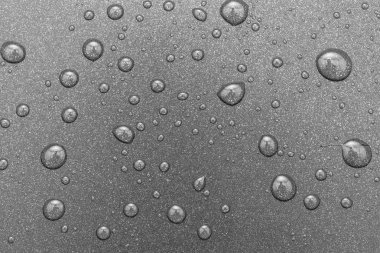 Bir renk arka plan üzerinde Su damlacıkları. Gri