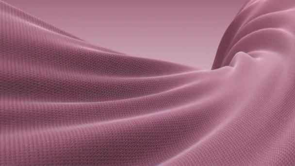 Texture astratta liscia che si muove in onde raso rosa — Video Stock