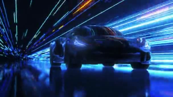 3D супер автомобіль швидкість водіння — стокове відео