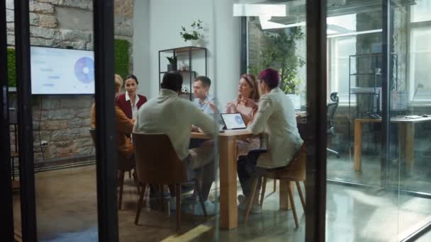 Σύγχρονη Επιχειρηματική Συνάντηση Office Team — Αρχείο Βίντεο