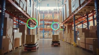 Depoda çalışan VFX Otomatik Taşıma Robotları
