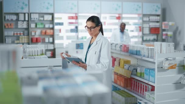 Inventario farmacista farmacista — Video Stock