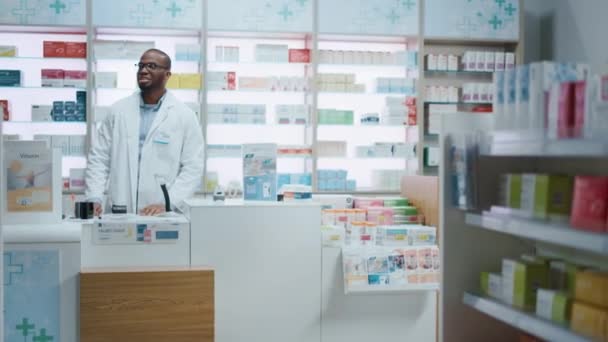Farmacia farmacista Checkout Assistenza clienti — Video Stock