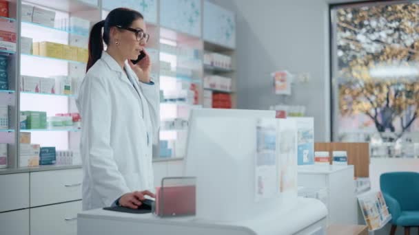 Farmacia farmacista Checkout — Video Stock