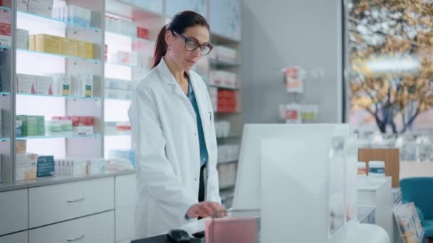 Farmacia farmacisti Checkout — Video Stock