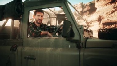 Explorer Man in Car Portrait