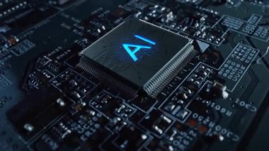 VFX Yapay Zeka logosuyla dijitalleştirilmiş MIcrochip