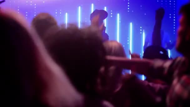 Muziek Fans Dansen op Rock Concert — Stockvideo