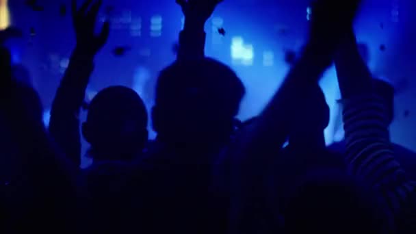 Fans de musique dansant au concert de rock — Video