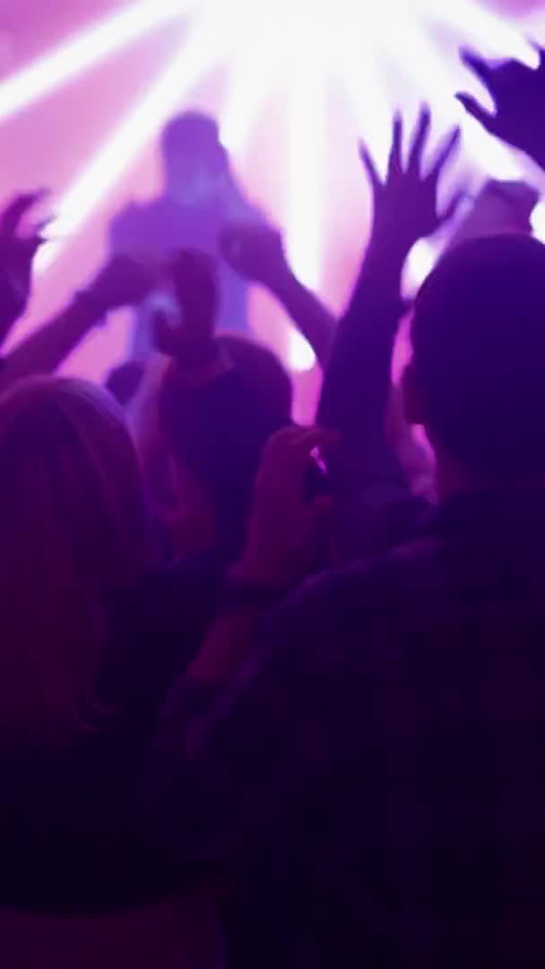 Sahnede Sahne Rock Grubu Çalıyor Kulüpte — Stok video