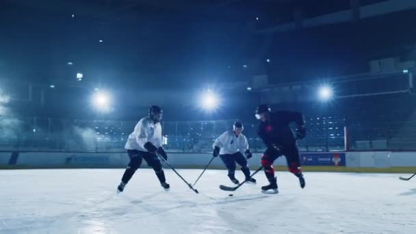 IJshockey teams spelen Schot een doel — Stockvideo