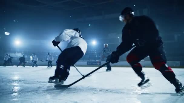 Equipos de hockey sobre hielo juegan — Vídeos de Stock