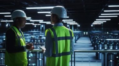 Veri Merkezi İki Uzman Konuşma Tablet Bilgisayarı Kullan