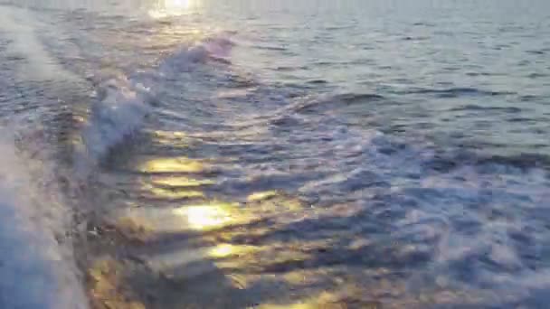 Sailboat Wake Foam in Ocean — Stock Video