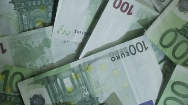 Honderd Euro rekeningen stapel — Stockvideo