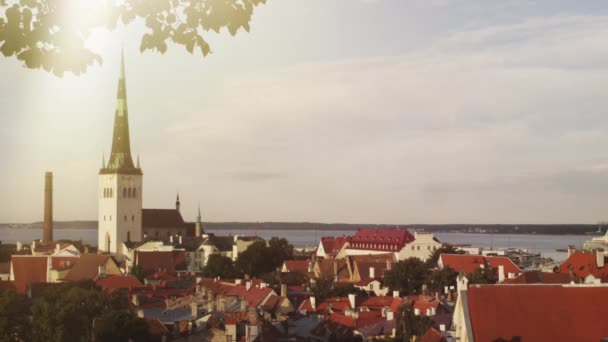 Vista da Cidade Velha Tallinn. Estabelecendo tiro . — Vídeo de Stock