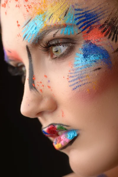 Hermosa mujer con maquillaje de arte — Foto de Stock