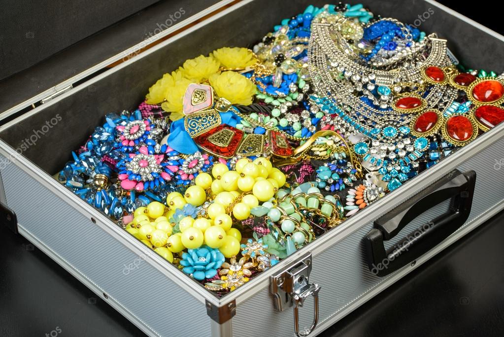 Bijouterie collection in briefcase Stock Photo by ©photollurg2 84782342