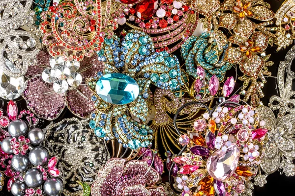 Precious jewellery brooches — Stock Photo, Image