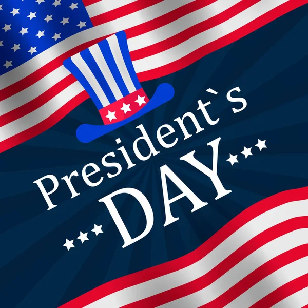 Dia dos Presidentes nos Estados Unidos. Fundo patriótico com bandeira para o Dia dos Presidentes Felizes. — Vetor de Stock