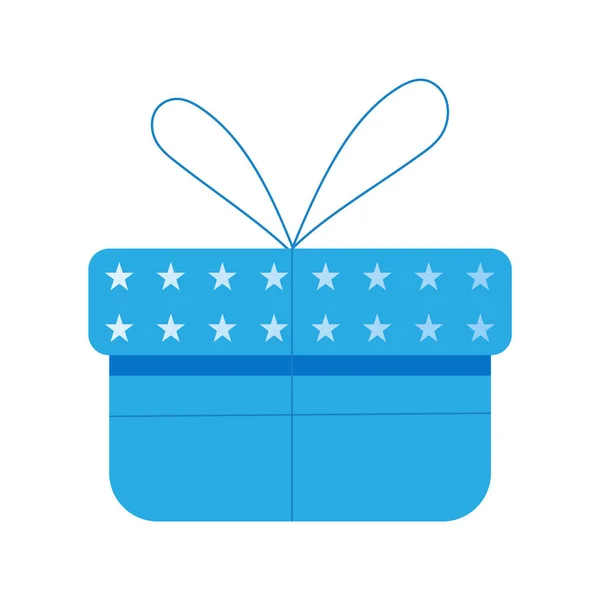Pequeña caja de regalo azul fondo blanco. Utilizar como elemento de tu diseño — Archivo Imágenes Vectoriales