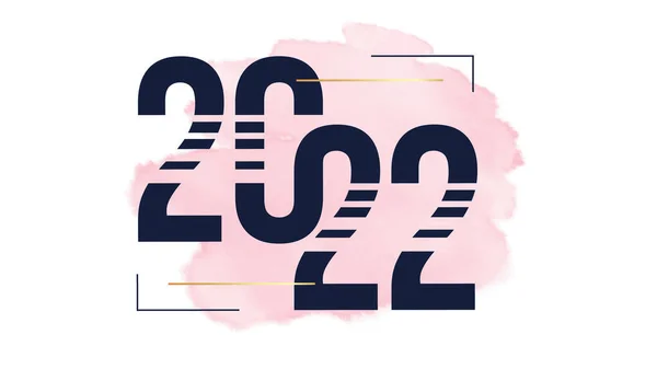 Feliz Año Nuevo 2022 Logo Para Imprimir Paquetes Con Trazo — Archivo Imágenes Vectoriales
