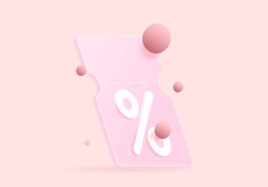 Büyük indirimler, indirim kuponları. Modern 3 boyutlu satış stili. Pazarlama ve reklam için. Faiziyle