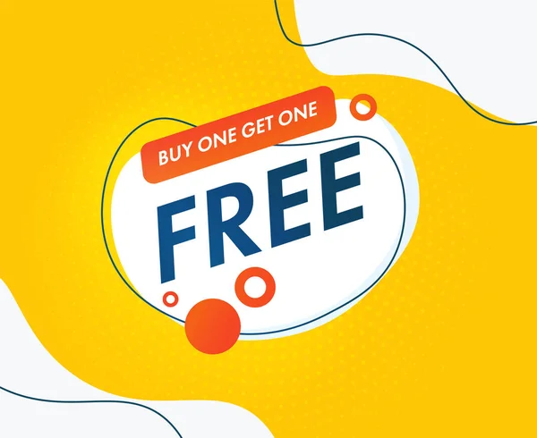 Buy One Get One Free Sale Marceting Yellow Vector Banner — Stockový vektor