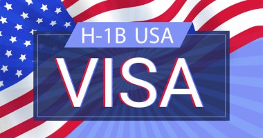 H1B, yabancı çalışanlar için vize alıyor. Amerikan bayrağının arka planında