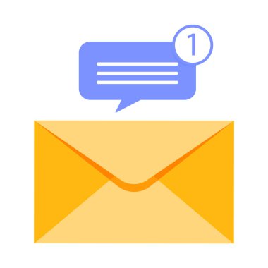 Sarı kapalı bir mektup. Yeni bildirim kavramı.