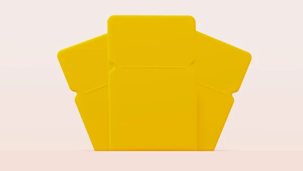 Mockup 3 gelbe Gutscheine für verschiedene Zwecke. 3D-Darstellung — Stockfoto