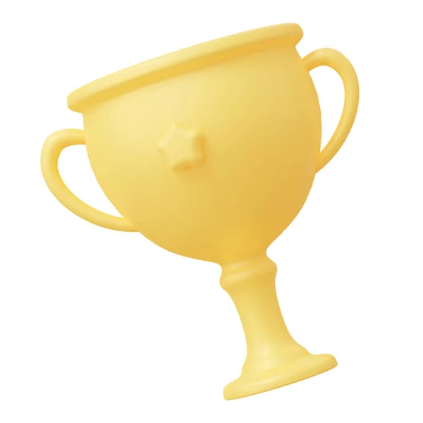 Cup Palkinto Eristetty Valkoisella Pohjalla Renderöintikuva — kuvapankkivalokuva