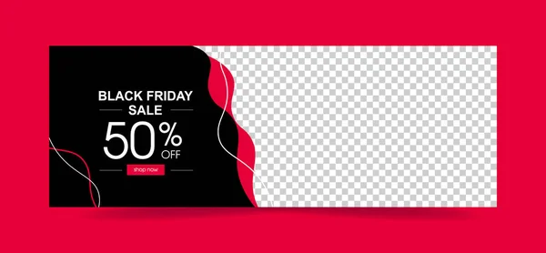 Flyer Black friday sale. 50% 로 버튼을 눌러. 반사기 — 스톡 벡터