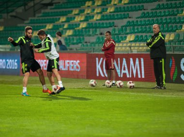 Zilina, Slovakya - 8 Ekim 2014: İspanya Milli Takım oyuncuları