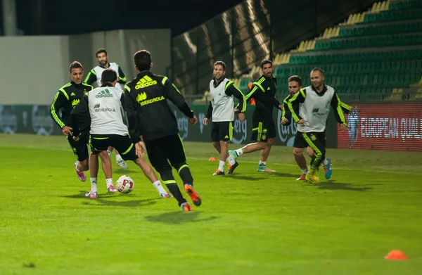 Zilina, Eslováquia - 8 de outubro de 2014: Jogadores da equipe nacional Espanha — Fotografia de Stock