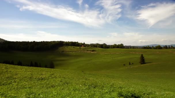 Wolk schaduwen op de berg valey — Stockvideo