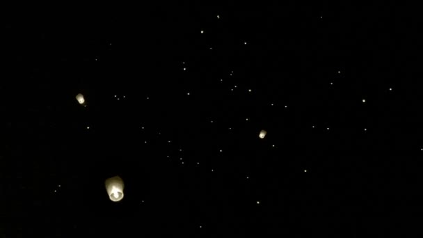 Chinese flying lanterns — Stock Video