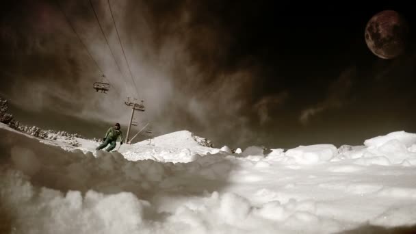 Esquiador esquí rápido — Vídeos de Stock