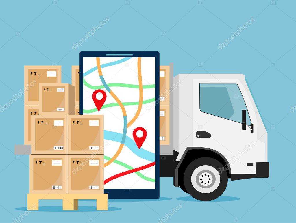 Modern flat design concept of Smart Logistics with global logistics partnership for website and mobile website. Easy to edit and customize. Vector illustration